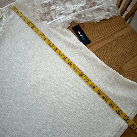 Alice Blue New White Sheer Long Sleeve Top Size Medium - Picture 5 of 11